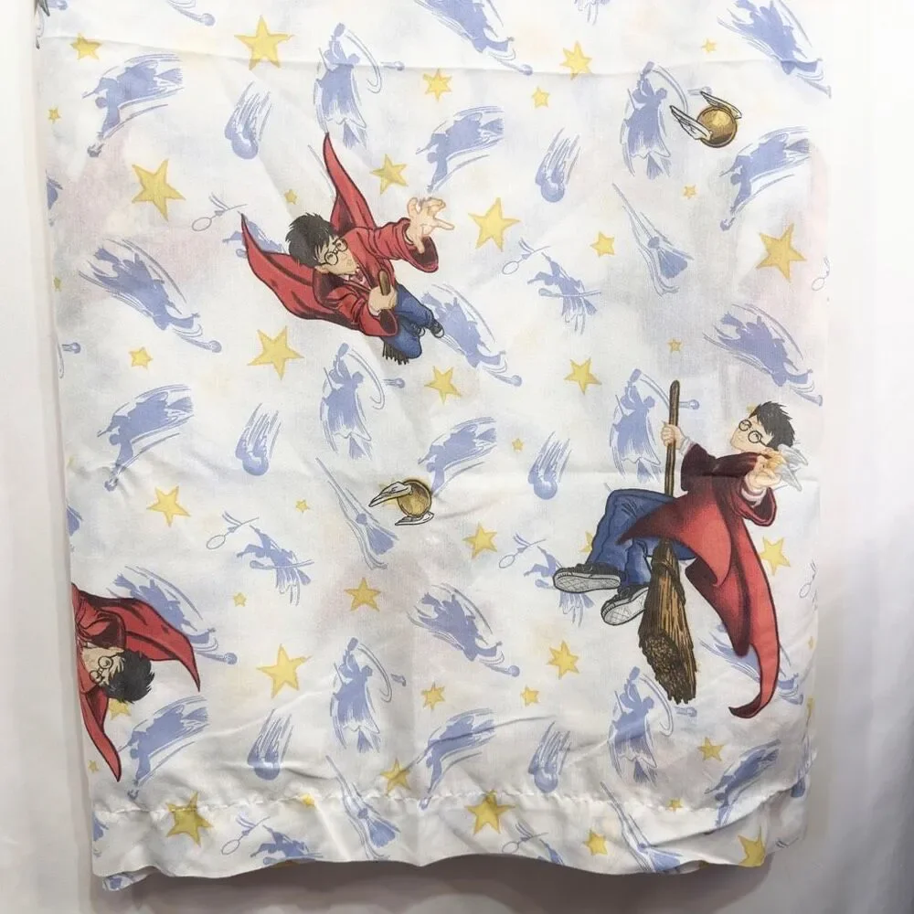 Harry Potter Twin Flat Sheet Vintage 2000 Y2K Quidditch Chamber‎ of Secrets